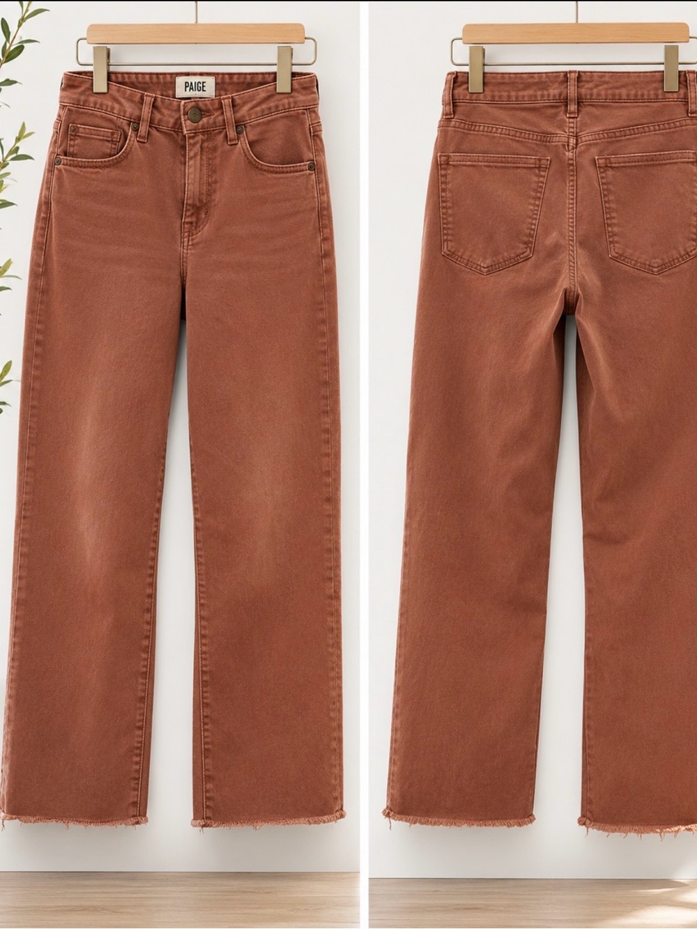 PAIGE Straight Leg Jeans in Rust
